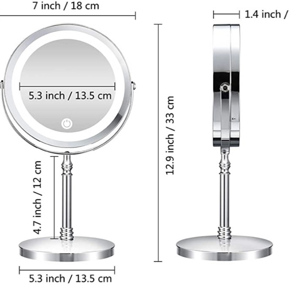 Vanity mirror for bedroom or bathroom